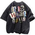 Men'S Graphic Tees Funny Letter Print Vintage Oversize T Shirts Acid Wash Shirt Streetwear Rapper Casual Tee Top