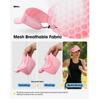 SUNMECI Mesh Breathable Sports Visor - Men Women Adjustable Lightweight Quick Dry Sun Hat for Tennis, Golf, Running