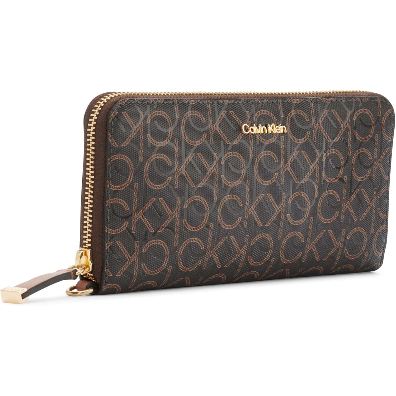 Calvin Klein Key Item Saffiano Continental Zip Around Wallet with Wristlet Strap