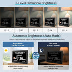 Dementia Digital Clock For Seniors Elderly, 20 Alarm Reminders 3 Ringtones For Memory Loss Alzheimers, Electric Time Date Day Large Display Calendar Clock, Auto Dst, 1024 * 600P Hd