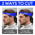 Self Haircut Cape Kit For Men，Fade Guide For Men Haircut，Hair Cutting Kit Includes Hair Cutting Cape, Adjustable Hair Trimming Guide, Comb，For Adults And Kids, Salon And Home Use(Blue)