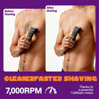 Manspot Manscape Groin & Body Hair Trimmer For Men With Spotglide™ Blade, Electric Ball & Pubic Trimmer Shaver, Replaceable Ceramic Blade, Ipx7 Waterproof Wet/Dry, 90-Min Runtime, 4 Guard Combs
