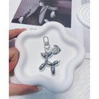 LAEKOU Jelly Balloon Dog Design Keychain for Women, Cute Girls Key Chain, Bag Charms Accessories for Car Purse Backpack