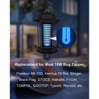 Bug Zapper Light Bulb Replacement For 15W Bug Zapper With 4-Pin Base, Ful 15W-Bl U Shaped Twin Tube Bulb For Outdoor Mosquito Zapper, 1 Pack