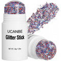 Ucanbe Red White Blue Body Glitter Stick For Fourth Of July Singer Concerts Music Festivals, Face Glitter Makeup For Face Body Hair Eyes & Lips, Chunky Glitter For Women 1.2Oz