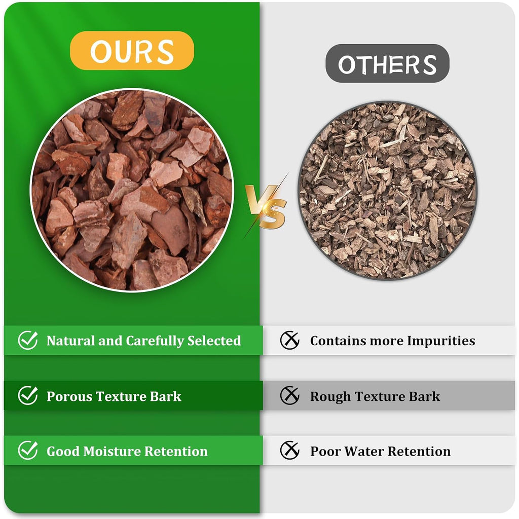 2 Quarts Organic Orchid Potting Bark- All Natural Orchid Bark Potting Mix Pine Bark Wood Chips For Houseplant Mulch, Orchid Plants Root Development, Mulch For Potted Plants