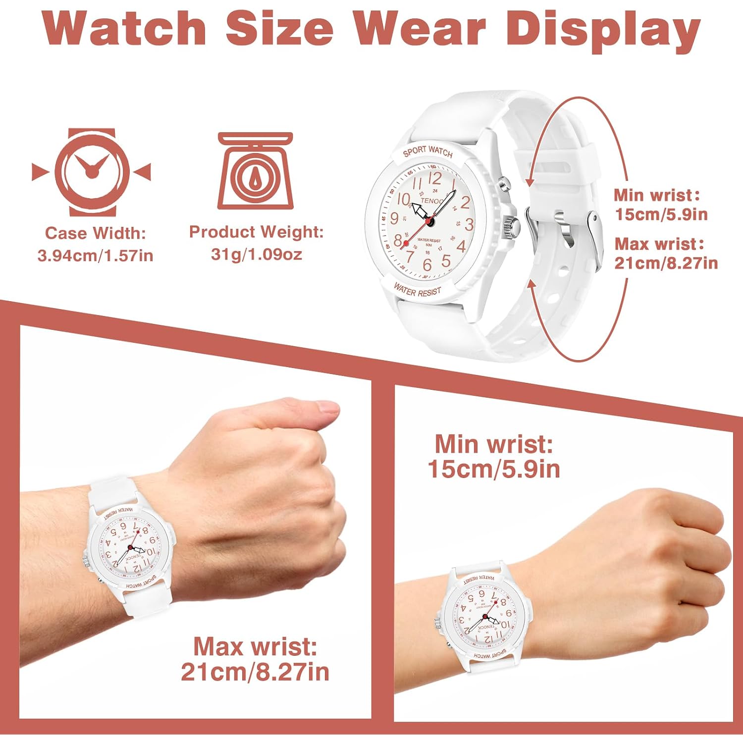 Waterproof Nurse Watch For Medical Professionals Students Women Men, Night Light, 12/24 Hour Military Time Easy To Read Dial, Second Hand Watch For Nursing Day Gifts