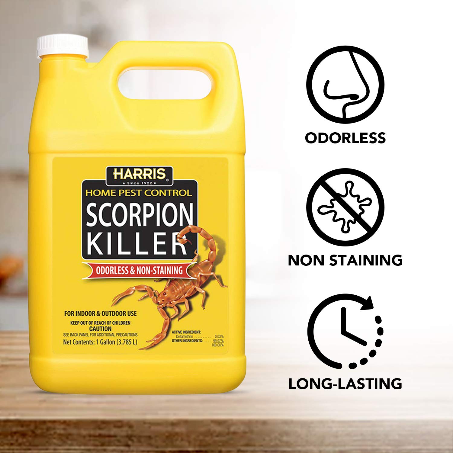 Harris Scorpion Killer, Liquid Spray With Odorless And Non-Staining Extended Residual Kill Formula (Gallon) 128 Fl Oz