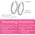 Cate & Chloe Bianca 18K Gold-Plated Hoop Earrings | Dainty Jewelry for Women | Round Cut Simulated Diamond Crystals | Sparkling Small Hoops | Mother's Day, Birthday Gift for Her