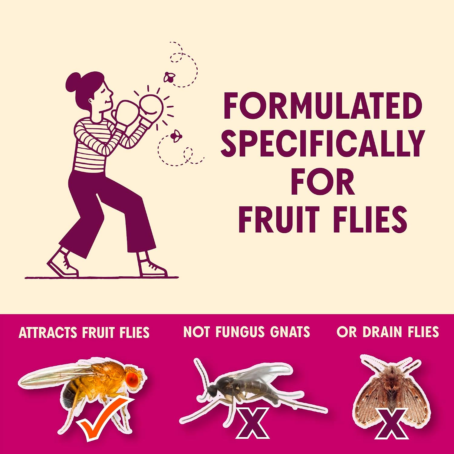 Aunt Fannie'S Flypunch Fruit Fly Trap For Indoor And Kitchen Use, Ready To Use, Made With Plant Based Ingredients, Safe Near Food, Each Bottle Lasts Up To 30 Days, Pack Of 1