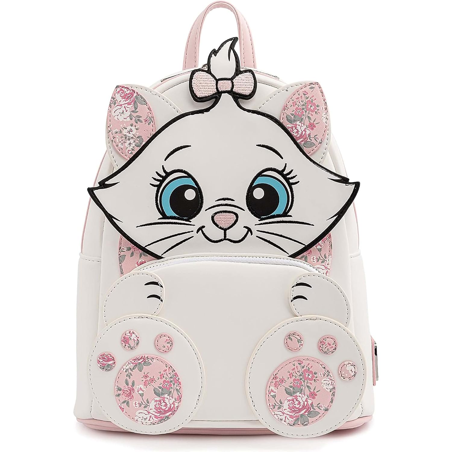Loungefly Disney Marie Floral Footsy Womens Double Strap Shoulder Bag Purse