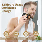 SHPAVVER Head Shavers for Bald Men: 5-in-1 Upgraded Electric Razor - IPX7 Waterproof Shaving Grooming Kit for Balder - Turbo Speed & Precision Blades (Ink Gold)