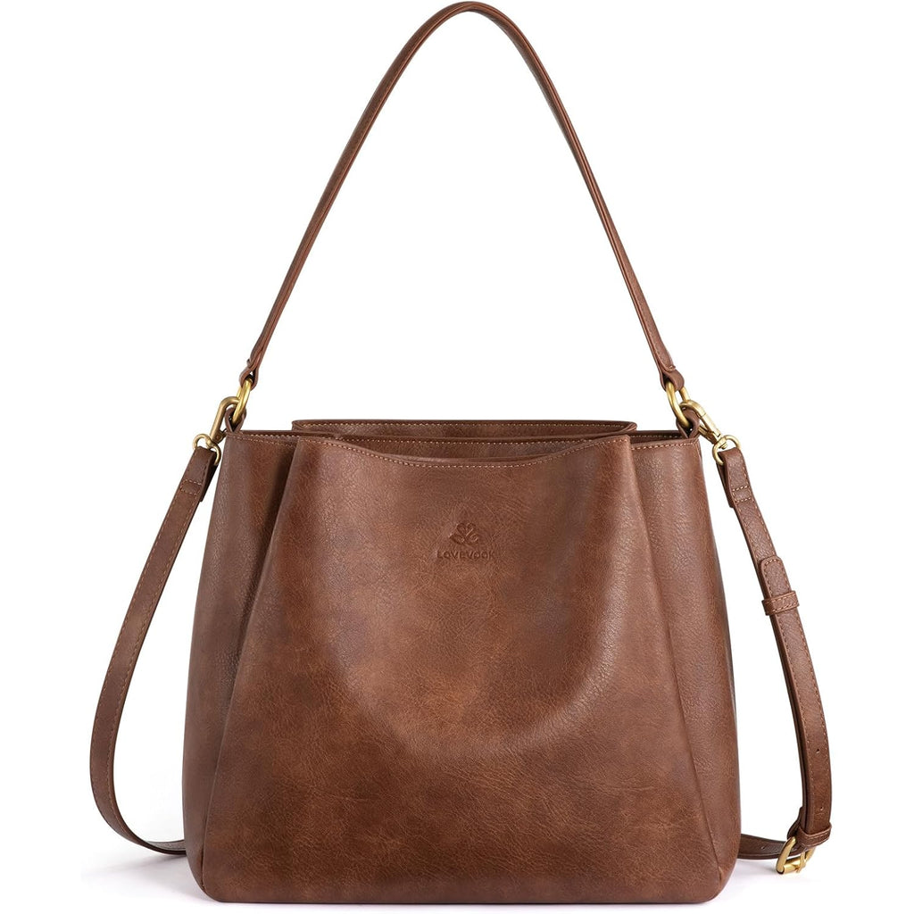 LOVEVOOK Hobo Bag for Women with Three Large Compartments Waterproof Shoulder Handbags Purse for Work Shopping Travel