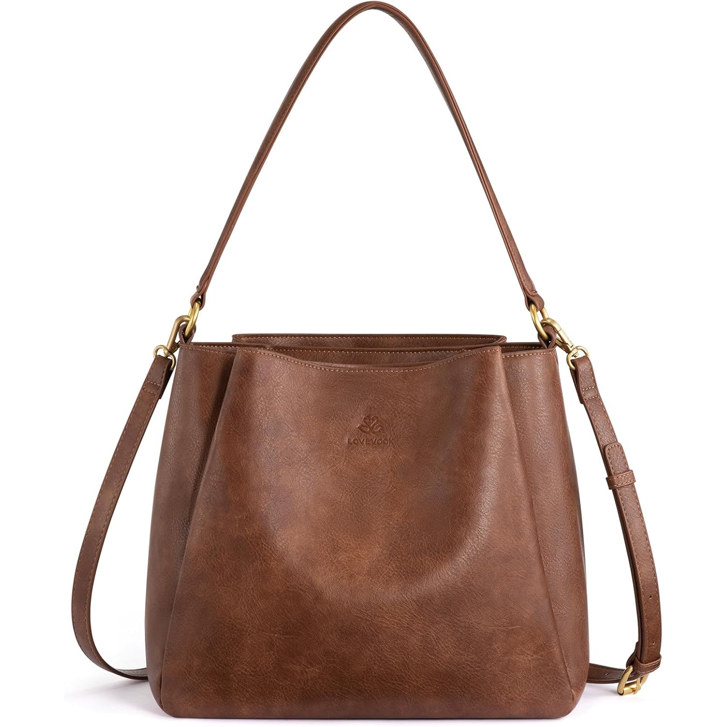 LOVEVOOK Hobo Bag for Women with Three Large Compartments Waterproof Shoulder Handbags Purse for Work Shopping Travel