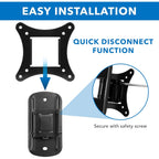 Mount-It! Small TV Wall Mount for 19–32 Inch Flat Screen TVs | Tilt and Swivel TV Wall Mount | Low Profile 2.4” Design | VESA 75x75 100x100 | Single Stud Installation | 44 lb Capacity