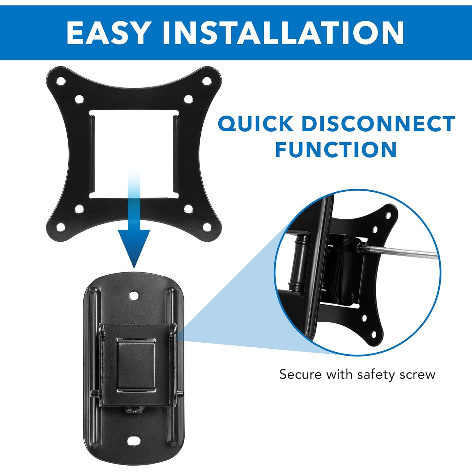 Mount-It! Small TV Wall Mount for 19–32 Inch Flat Screen TVs | Tilt and Swivel TV Wall Mount | Low Profile 2.4” Design | VESA 75x75 100x100 | Single Stud Installation | 44 lb Capacity