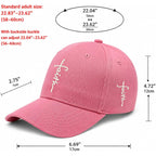 Christian Baseball Cap Embroidered Faith Cross Hat Adjustable Structured Front Panel Thick Raised Stitching