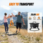 Outdoor Portable Propane Fire Pit, 19-Inch,60,000 Btu With Cover&Carry Kit,Camping Propane Fire Pits,Gas Firebowl,Portable Gas Fire Pit For Outside Patio,Backyard,Camping,Rv,Deck,Tailgating