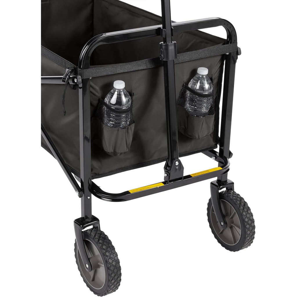 Amazon Basics Collapsible Heavy Duty Utility Wagon For Outdoor Sports, Camping, Garden, And Shopping, 265 Pounds Capacity, 27.6 X 40.9 X 20 Inches, Black