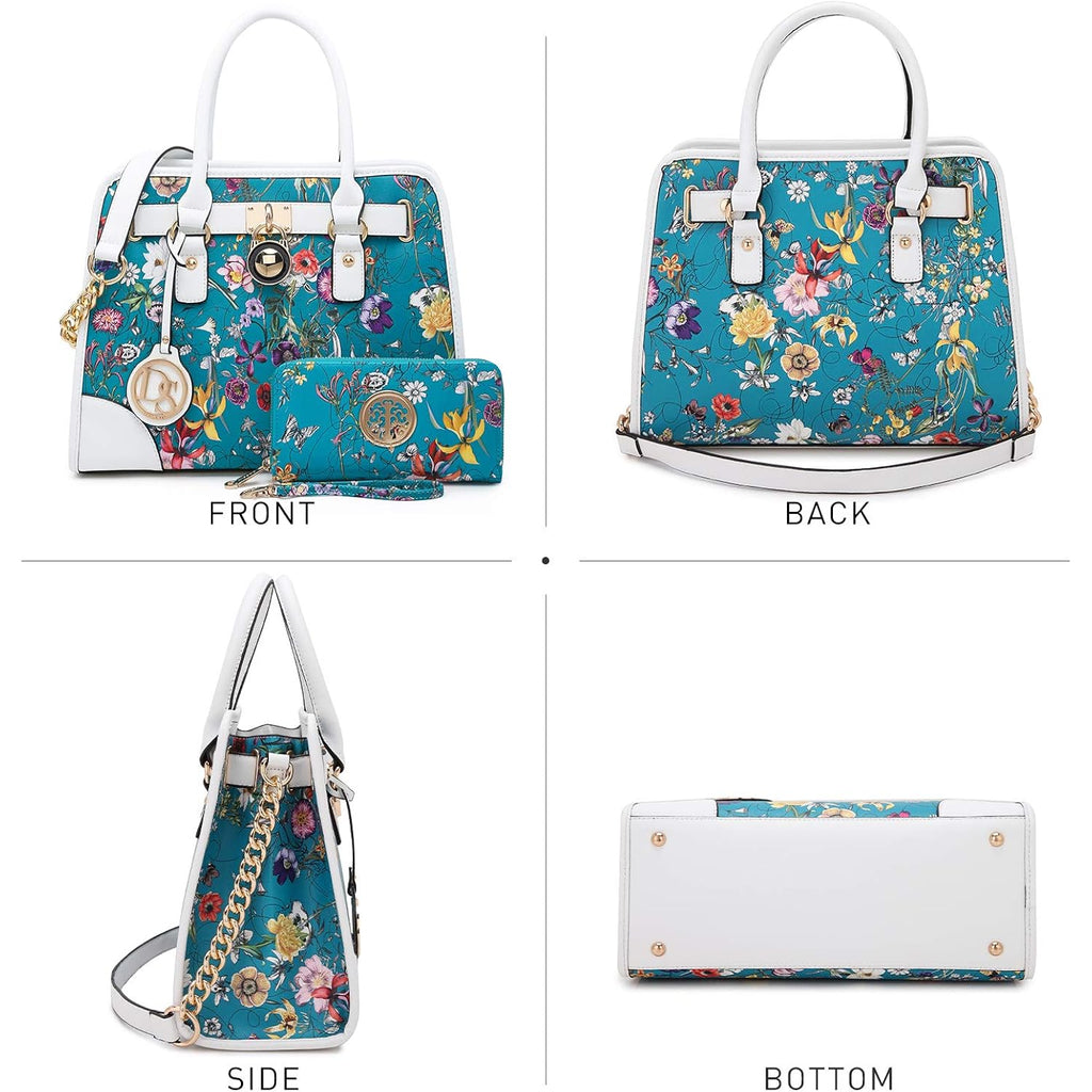 Dasein Women Handbags Top Handle Satchel Purse Shoulder Bag Hobo Bag Work Bag Set 2pcs