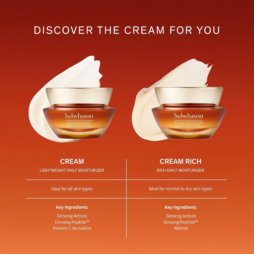 Sulwhasoo Concentrated Ginseng Rejuvenating Cream | Anti-Aging Korean Moisturizer | With Ginseng, Peptides & Squalane | Firms & Reduces Wrinkles | Hydrating Face Cream For All Skin Types