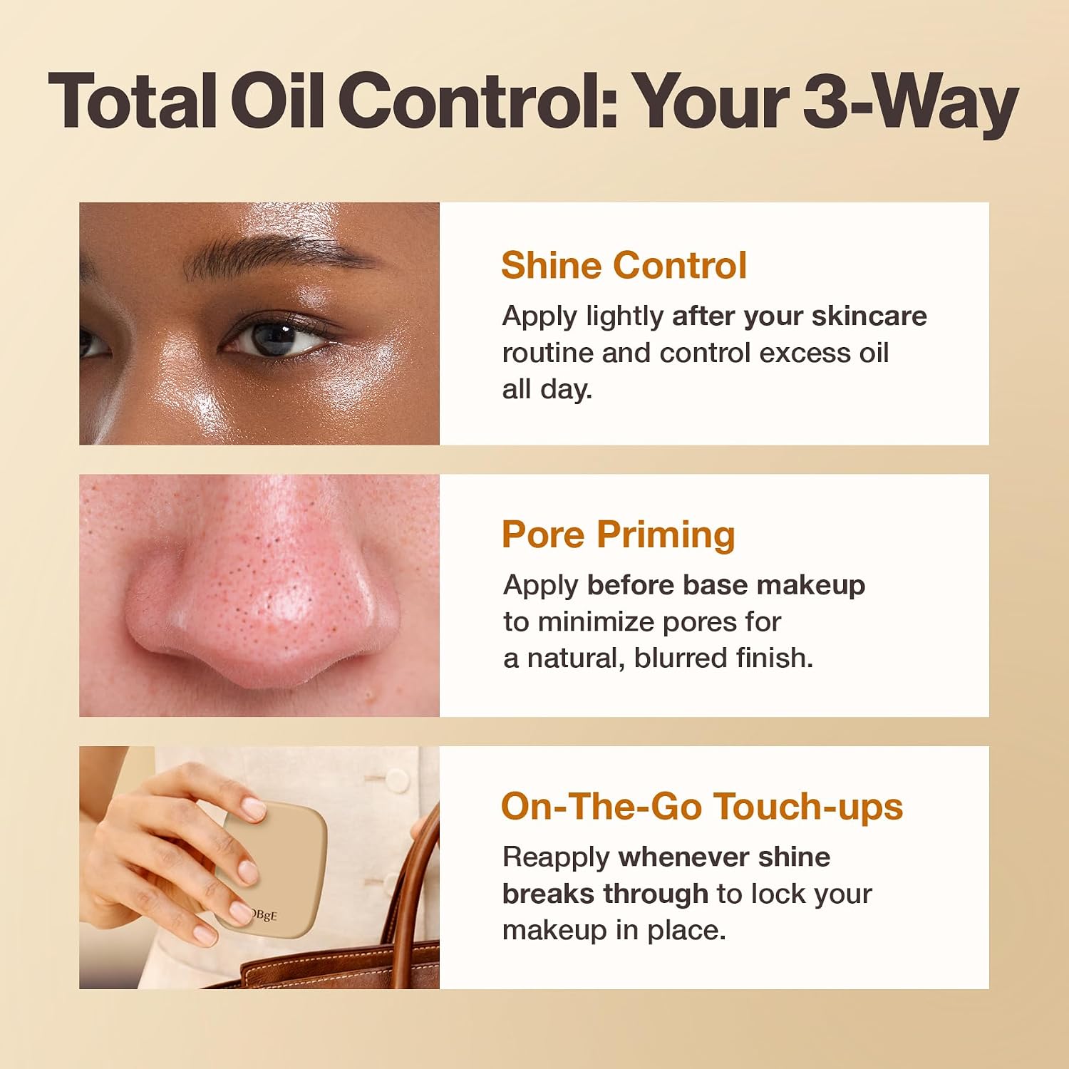 Obge Oil Control Finisher - Bouncy Jelly Texture Sebum Control Powder, Matte Finish Face Powder For Oily Skin, Instant Pore Blur & Shine Control, Translucent Setting Powder, No Fallout, 0.17 Oz