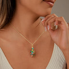 Inspirational Gifts Healing Gold Pendant Gold Necklaces for Women，Get Well Soon Encouragement Gifts for Women Friends Sister Mom, Natural stone Pendant Healing boho Friendship Jewelry for women