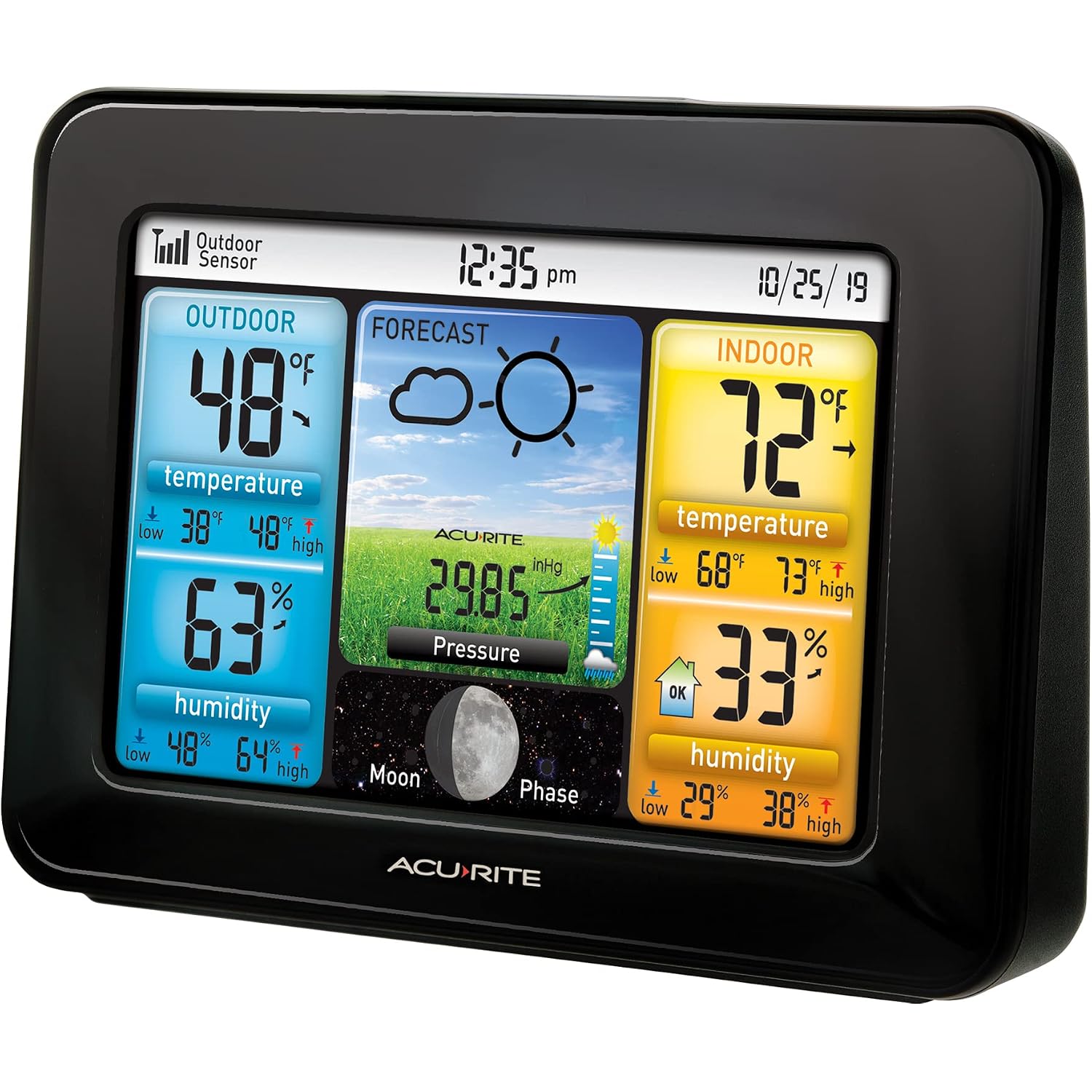 Acurite Wireless Home Weather Station With Color Display, Indoor Outdoor Thermometer And Temperature Sensor (02077M)