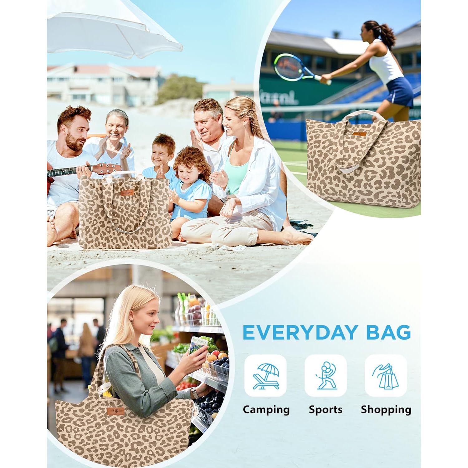 GLORIEROO Extra Large Beach Bag for Women - Sandproof Over-Size Carry On Beach Essentials Tote with 5 Pockets Gifts for Women