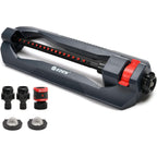 Eden 96213Edamz Weighted Essential Oscillating Sprinkler | Covers Up To 3,600 Sq. Ft., 16 Precision Nozzles, Adjustable Range, Turbo Drive Motor, Quick Connect Bundle, Stainless Steel Filters, Black