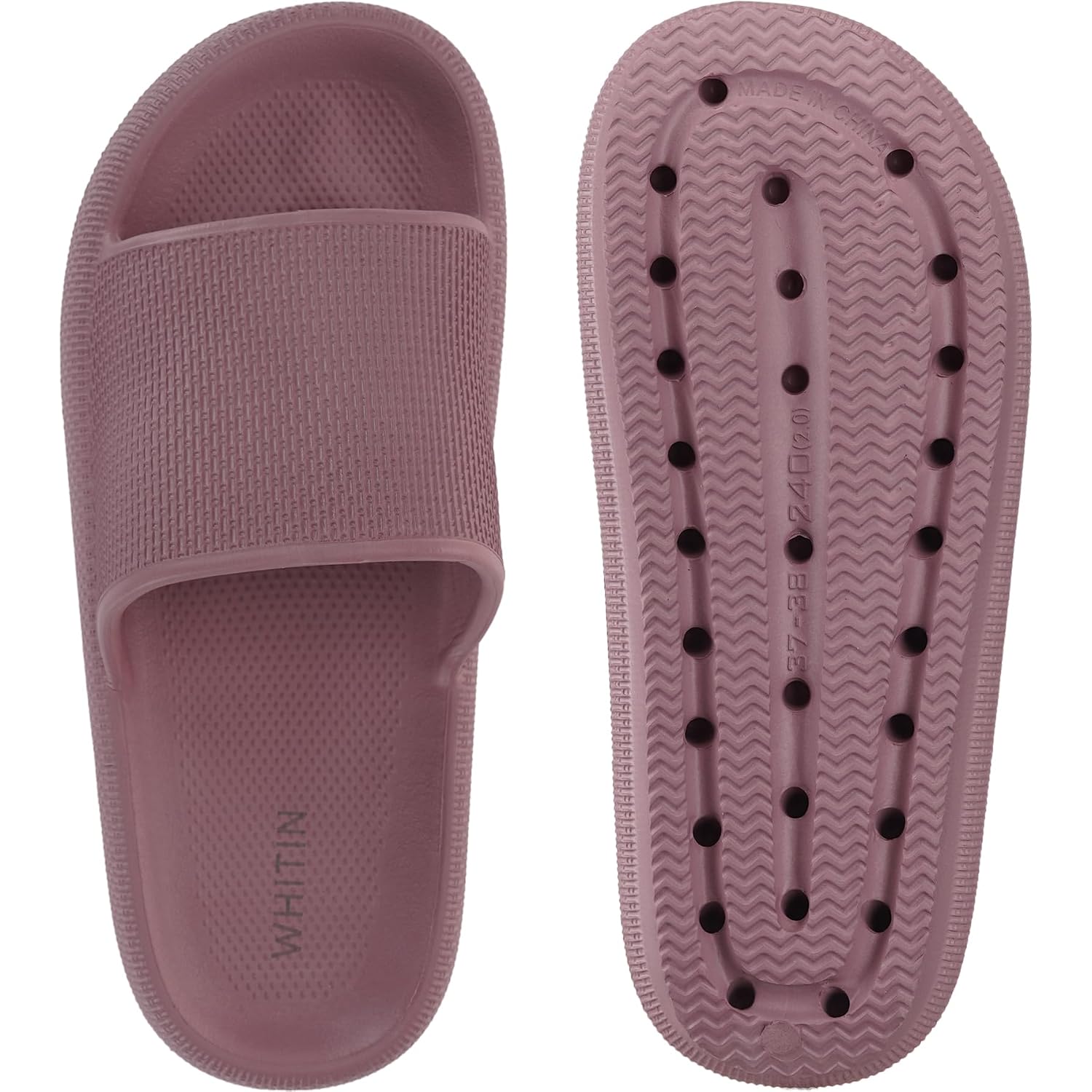Whitin Slippers For Women Non Slip | Cushioned Thick Sole Slides | Quick Drying Bathroom Sandals