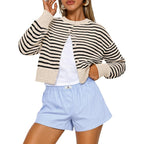 Trendy Queen Cropped Cardigan Sweaters for Women Fall Fashion Clothes 2026 | Lightweight Knit Button-Down, Versatile Layering Piece for Fall, Spring & Office Wear