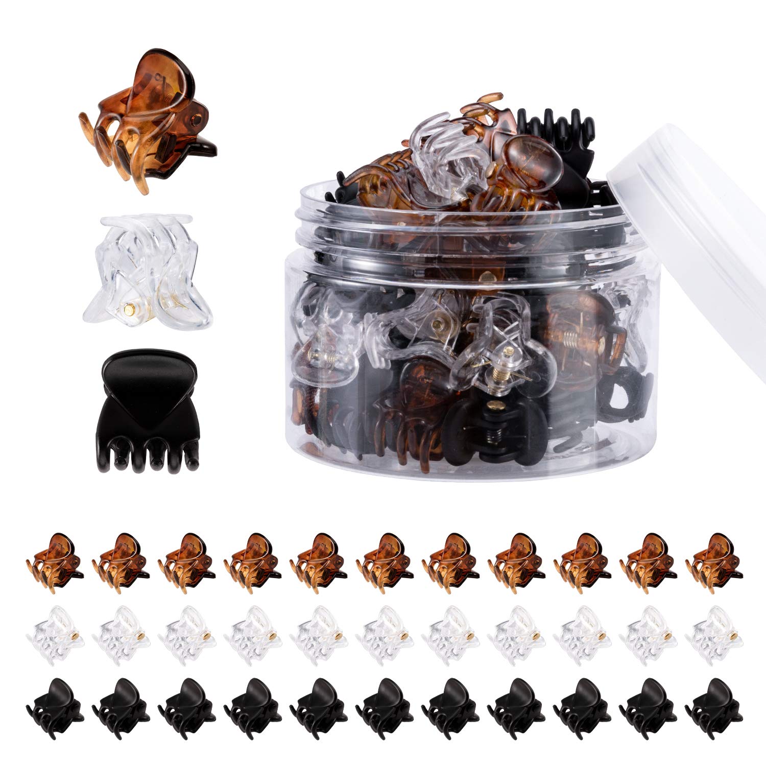 36 Pcs Durable Mini Hair Claw Clips, Great For Design Kids And Adult Hairstyles, Decroation Buns, Pining Bangs, Strong Grip, Multifunction Clamp Clips.(3 Colors)