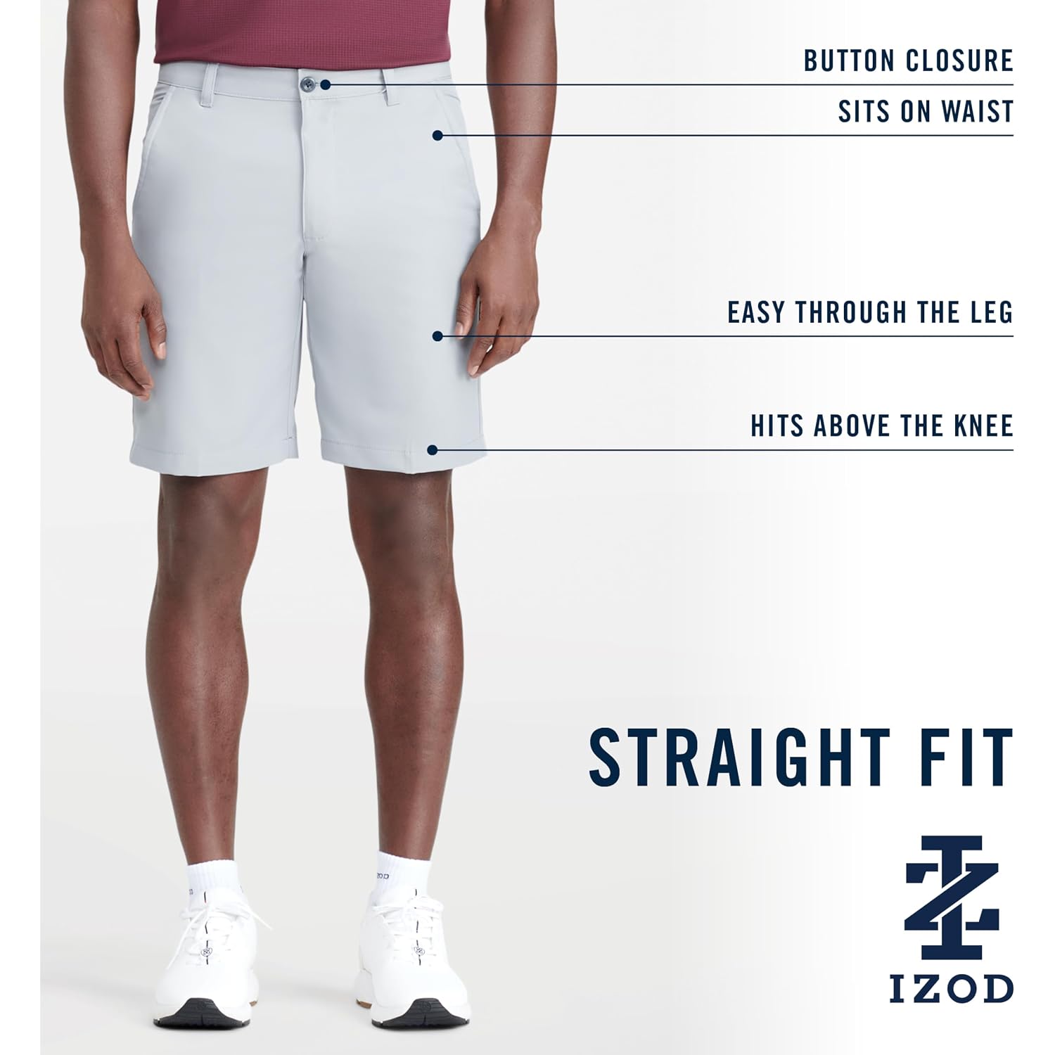 Izod Men’S 9.5"Micro Poly Classic Fit Golf Short