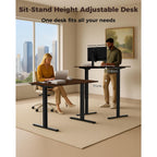 Electric Standing Desk 48" X 24", Height Adjustable 28"-46", Sit Stand Desk With Memory Presets, Smooth & Quiet Motor, Reinforced Frame, Easy Assembly, Ergonomic Home Office Desk