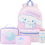 Get Trend Cinnamoroll Girls Backpack, Lunch Bag, Pencil Case, Water Bottle | Sanrio 4 Pc Set, 18In Bookbag, Insulated Lunch Bag, Pencil Pouch & 16.9 Fl Oz Bpa-Free Water Bottle, School, Gifts For Girls