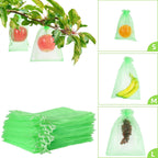 Mixc 50 Pcs Fruit Protection Bags,6''×8''Fruit Netting Bags For Fruit Trees Fruit Cover Mesh Bag With Drawstring Netting Barrier Bags For Plant Fruit Flower