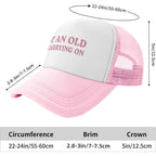 Fresh Out of Fucks Funny Trucker Hats for Women with Dirty Adult Humor - Crazy & Unhinged Inappropriate Designs Pink