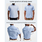 Pj Paul Jones Mens Short Sleeve Dress Shirts Stretch Wrinke Free Untucked Business Casual Button Down Shirt Regular Fit