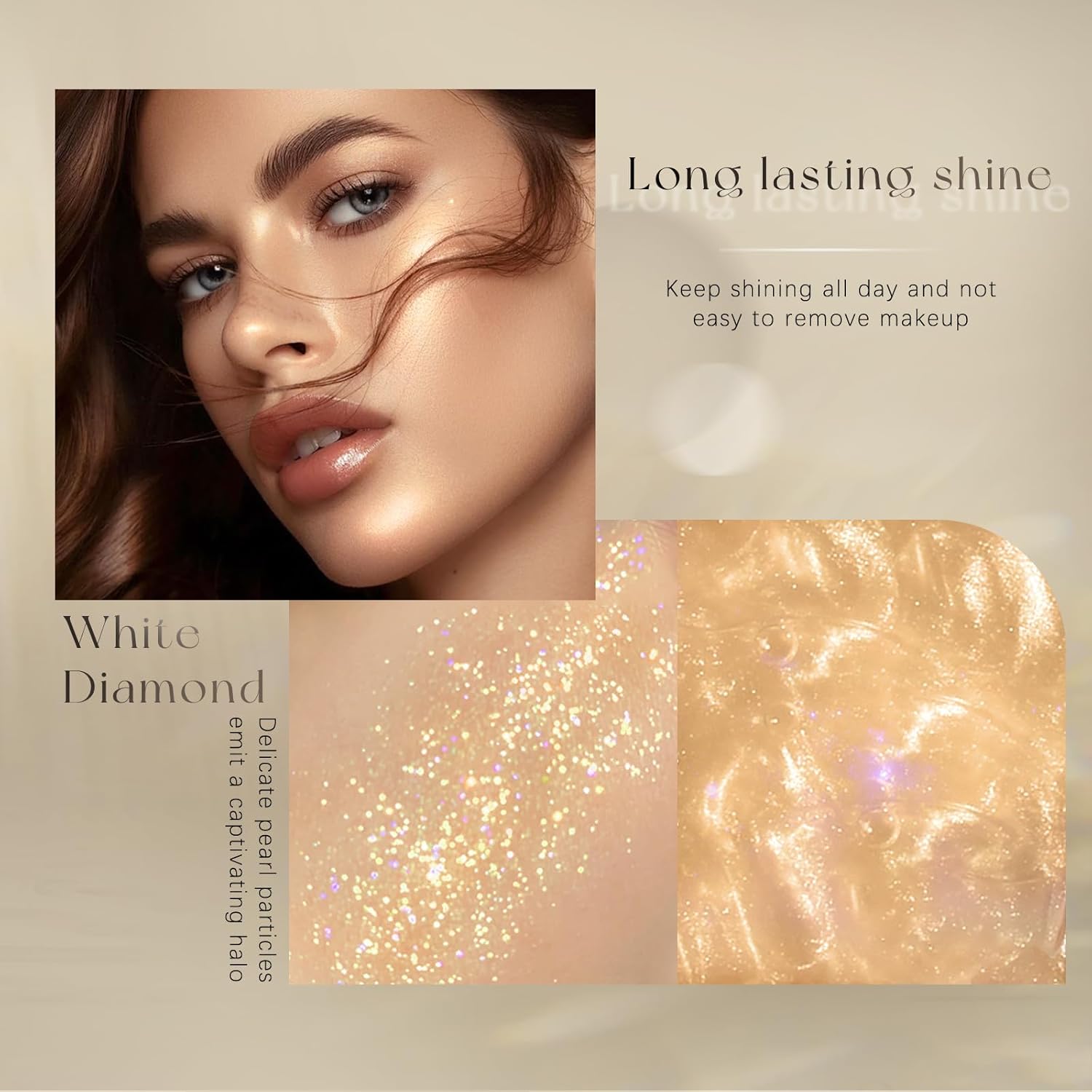 HOSAILY Body Glitter Spray, Holographic Body Shimmer Quick-Drying and Non-Sticky Duochrome Glitter Hairspray for Face Clothes, Sparkle Highlighter Makeup Festival Rave Accessories, Rose Gold