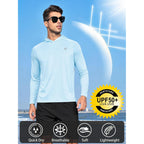 Northyard Men'S Upf 50+ Sun Protection Hoodie Long Sleeve Rash Guard Shirts | Lightweight Quick Dry Fishing Swim Shirt, Breathable, Moisture Wicking, 4-Way Stretch, Swimming Hiking Beach Golf Water Sport