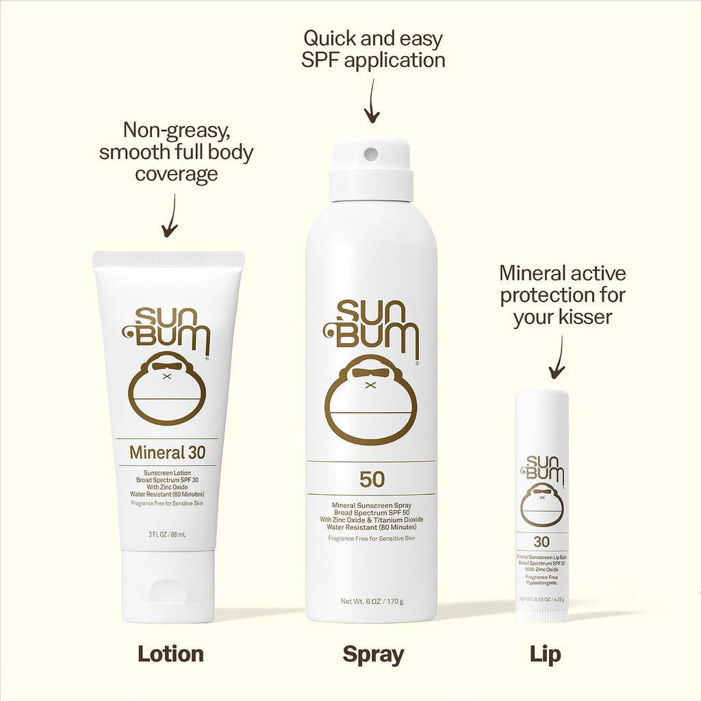 Sun Bum Mineral Spf 30 Sunscreen Body Spray - New Formula 2026 Water-Resistant Broad Spectrum Moisturizing Sunscreen With Vitamin E - Hawaii 104 Act Compliant (Without Octinoxate & Oxybenzone) - 6 Oz