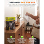 Disposable Rain Ponchos, 6Pk/9Pk Family Pack For Adults, Emergency Raincoat With Drawstring Hood For Travel Camping