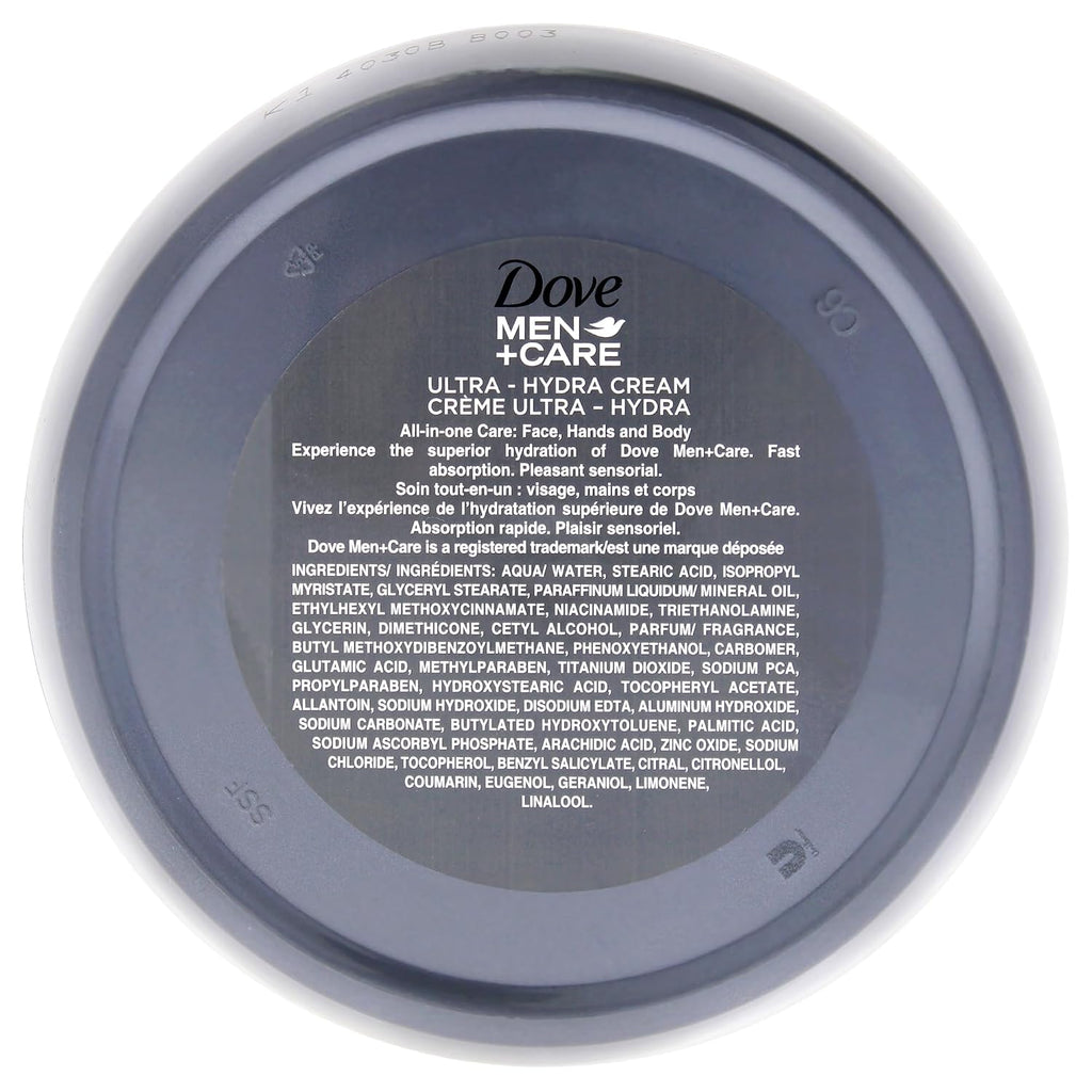 Dove Men+Care Ultra Hydra Cream, Face, Hands And Body Care, All Skin Types, 5.07 Oz