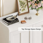 White 7+1 Tier Farmhouse Shoe Storage Cabinet - 45" Tall Entryway Organizer With Cross Molding Doors, 3 Adjustable Shelves & Metal Legs, Shoe Rack For Front Door Entrance