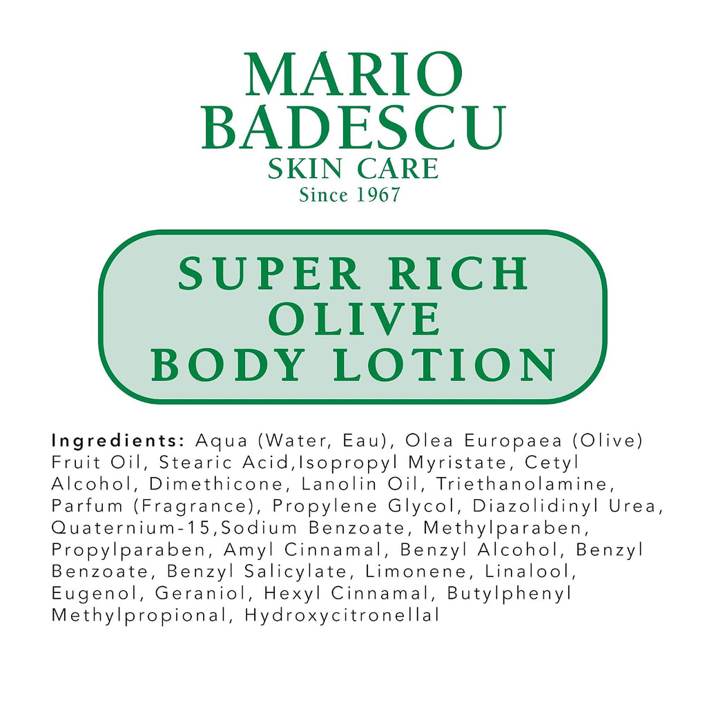 Mario Badescu Body Lotion, Nourishing And Softening Body And Hand Moisturizer For All Skin Types
