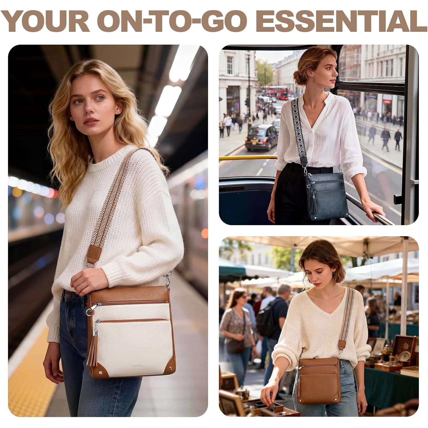 Anti Theft Crossbody Purses For Women Rfid Blocking Crossbody Bags, Travel Shoulder Purse With Built-In Wallet