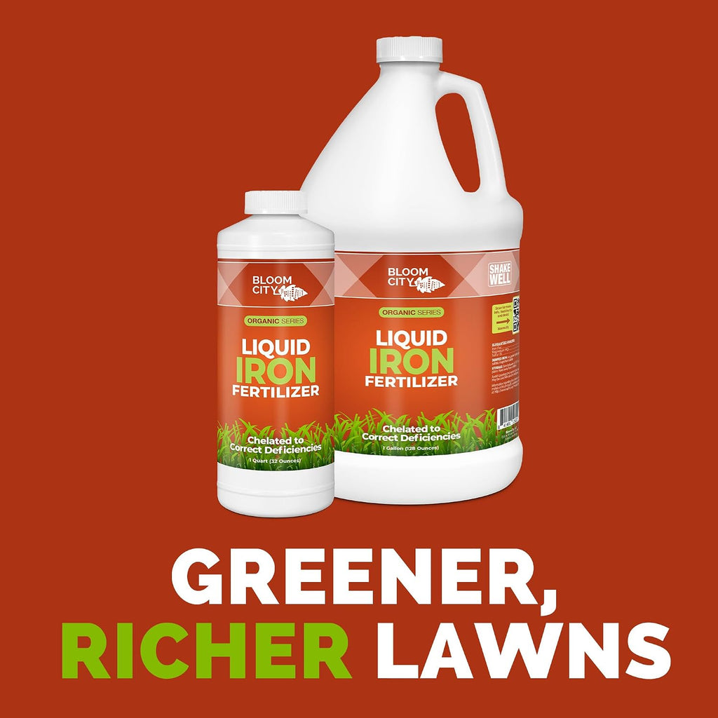 Chelated Liquid Iron – Bloom City Organic Iron Supplement For Lawns & Plants – 8 Oz