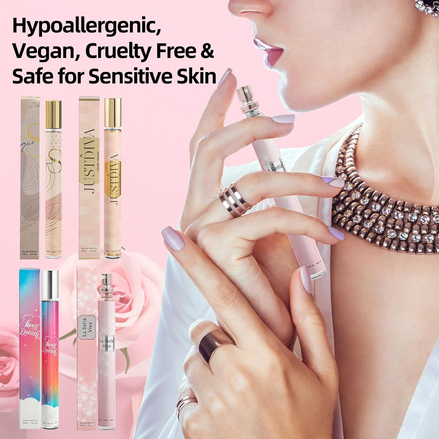 CLOTHES OF SKIN 4 Pack Perfumes for Women (4x35ml),Mothers Day Gifts for Mom,Wife,Gifts for Women,Teen Girls,Travel Size Perfume,Natural Fragrances Eau de Toilette Long Lasting Perfume Body Spray