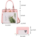 Qiyuer Women Purses And Handbags Set Ladies Top Handle Satchel Tote Shoulder Work Bag With Matching Clutch Wallet 2Pcs